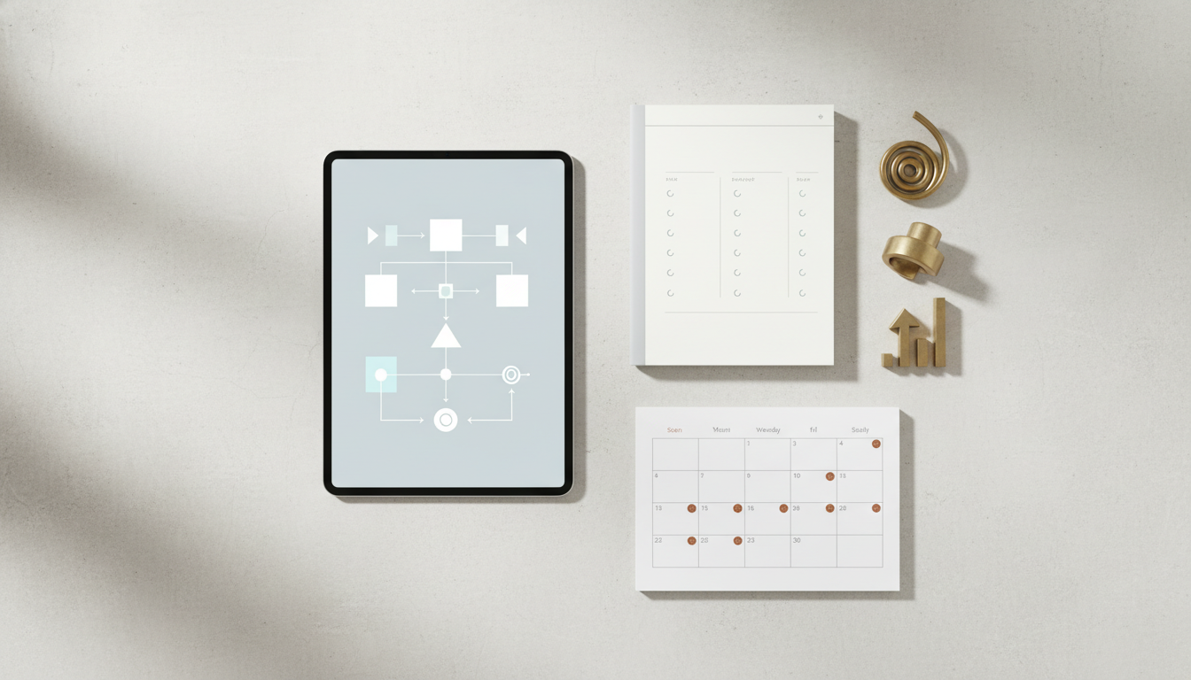 Pinterest marketing automation workflow: A practical visual guide detailing a 7-day content strategy and scheduling plan for consistent organic growth, perfect for ecommerce brands and agencies.