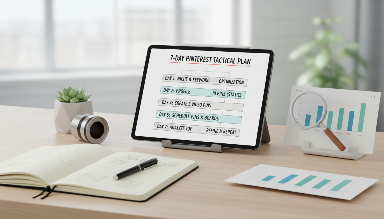 Pinterest marketing analytics checklist: a practical 7-day content repurposing plan for small businesses.